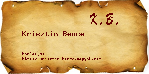 Krisztin Bence névjegykártya