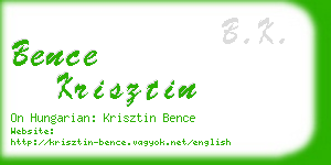 bence krisztin business card